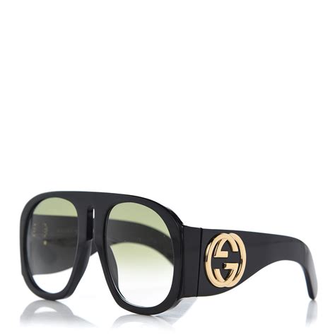 black gucci aviators|gucci oversized acetate aviator sunglasses.